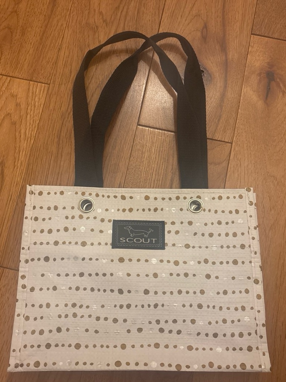SCOUT Cream Dot-Accent Tote with Black Straps